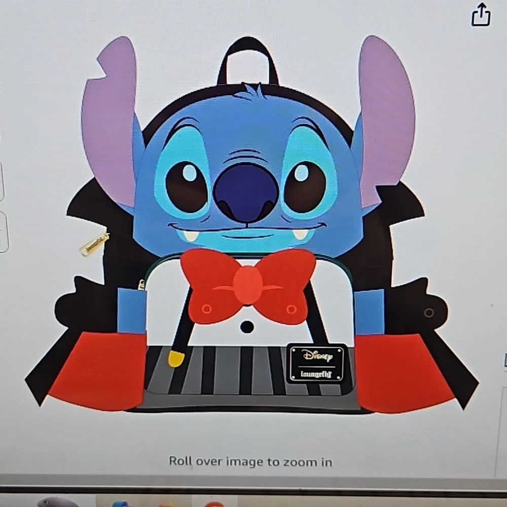 LOUNGEFLY VAMPIRE STITCH BOWTIE MINI BACKPACK NWT
